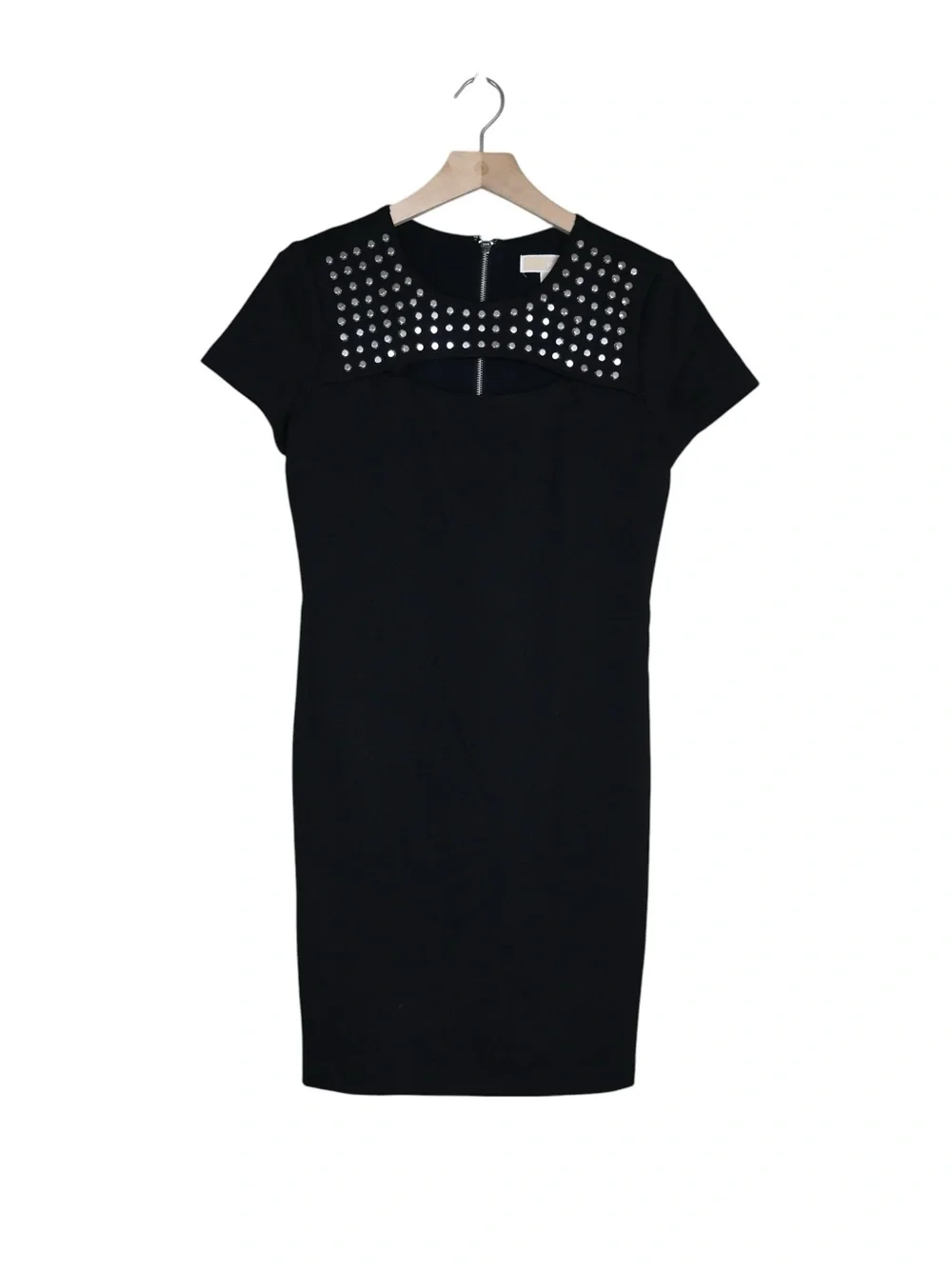 Michael Michael Kors Women's 6 Silver Studded Cut-Out Mini Dress